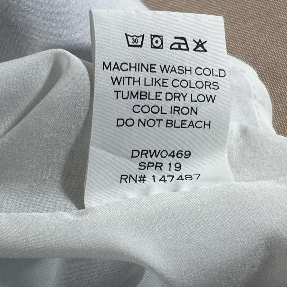 Draper James Linen Blend Embroidered Eyelet Blue White Pinafore Ruffle Dress 12 - Picture 12 of 16
